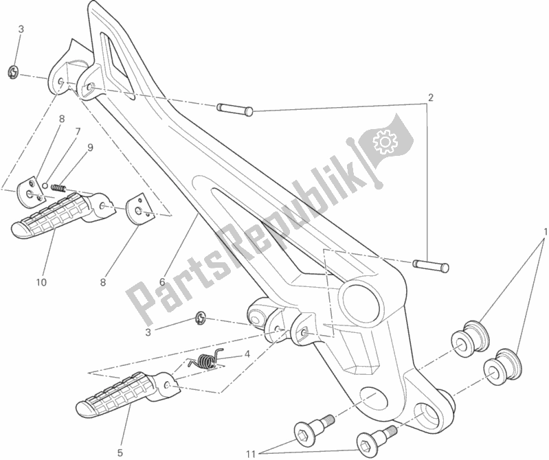Toutes les pièces pour le Repose-pieds Droit du Ducati Monster 659 ABS Australia 2014